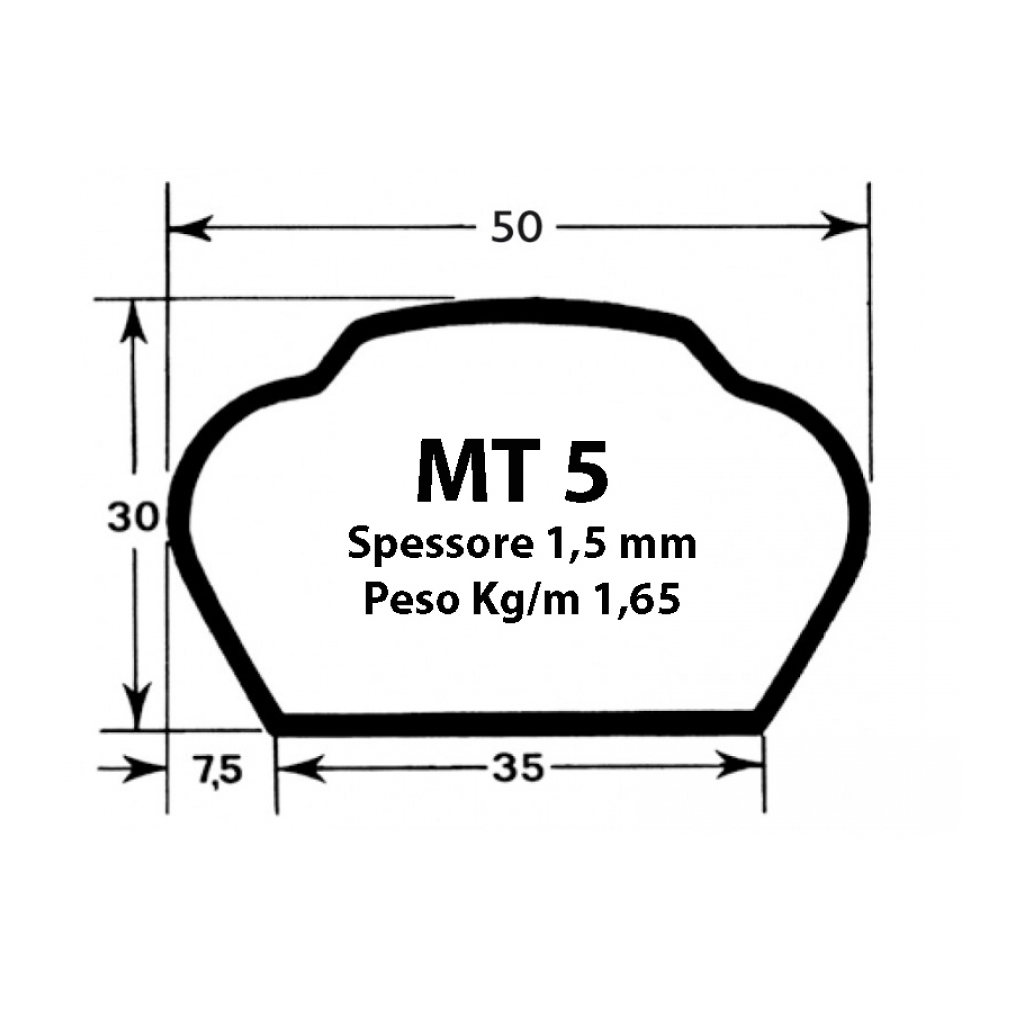 Tubo mancorrenti corrimano MT5 formato a freddo, zincato