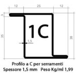 Profilo saldato a Z per serramenta 1C zincato