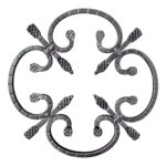 Rosone in ferro battuto in quadro 8x8 mm tacchettato