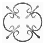 Rosone in ferro battuto in quadro 8x8 mm tacchettato