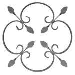 Rosone in ferro battuto in piatto 20x4 mm tacchettato