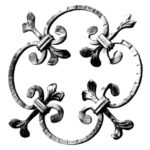 Rosone in ferro battuto in quadro 8×8 mm tacchettato