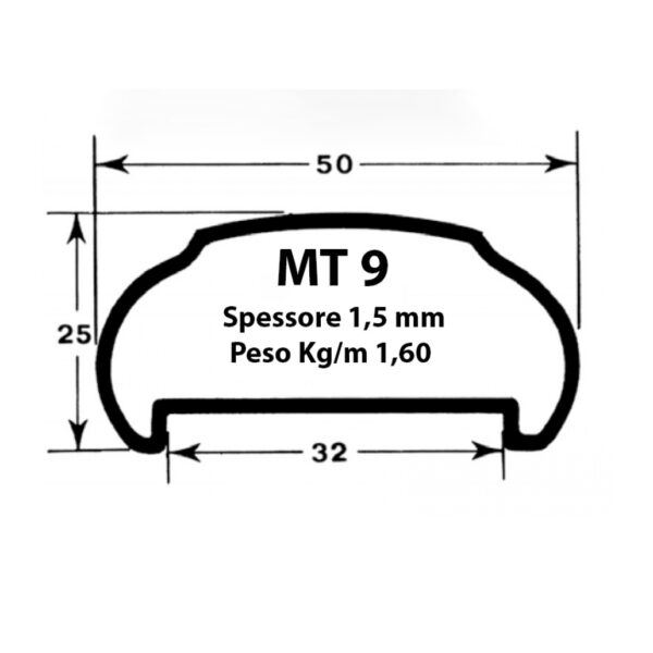 Tubo mancorrenti corrimano MT9 formato a freddo nero - immagine 2