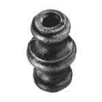 Borchia in ferro, tonda con foro tondo 14,5 mm