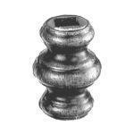 Borchia in ferro, tonda con foro quadro 14,5 mm