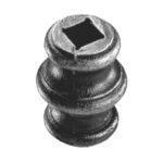 Borchia in ferro, tonda con foro quadro 12,5 mm