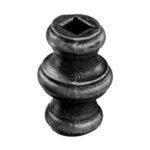 Borchia in ferro, tonda con foro quadro 14,5 mm