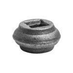 Borchia in ferro, tonda con foro quadro 14,5 mm
