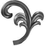 Foglia grande in ferro stampato 100x100 mm SX