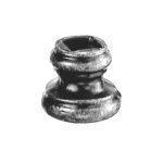 Mezza borchia in ferro, tonda con foro tondo 14,5 mm