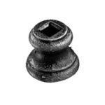 Mezza borchia in ferro, tonda con foro quadro 12,5 mm