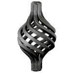 Pigna in ferro battuto quadro 21 mm ricavato da 9 trefoli