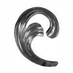 Foglia grande in ferro forgiato 90x70x4 mm DX