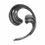 Foglia grande in ferro forgiato 90x70x4 mm SX