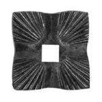 Piastra in ferro battuto 93x93 mm foro quadro 20x20 mm