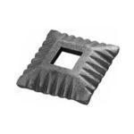 Piastra in ferro battuto 80x80 mm foro quadro 25x25 mm