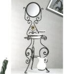 Specchiera toiletta in ferro batutto decorato - Opera