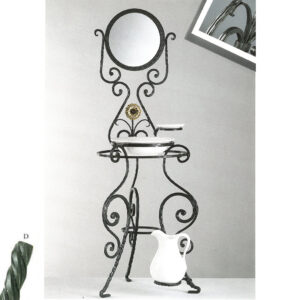 Specchiera toiletta in ferro batutto decorato - Opera