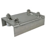 Piastra regolabile con rulli guida in nylon diametro 30 mm per cancello scorrevole