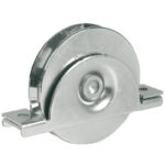 Ruota con supporto a gola V con doppio cuscinetto 100x25 mm